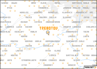 map of Třebotov