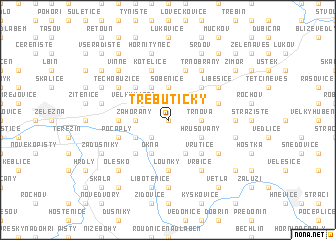 map of Třebutičky