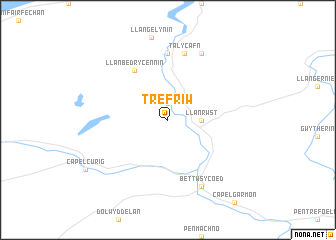 map of Trefriw