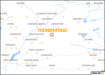 map of Tréhorenteuc