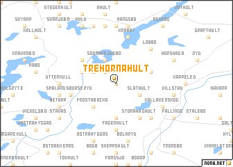 map of Trehörnahult