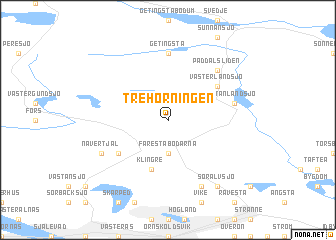 map of Trehörningen