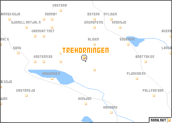 map of Trehörningen