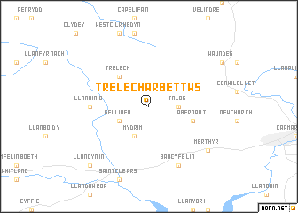 map of Trelech-aʼr-Bettws