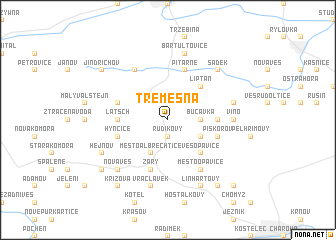 map of Třemešná