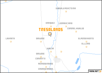 map of Tres Álamos