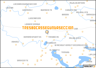 map of Tres Bocas Segunda Sección