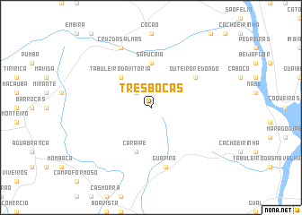 map of Três Bôcas