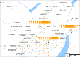 map of Tres Esquinas