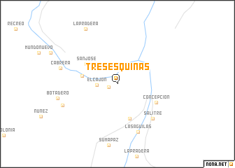 map of Tres Esquinas