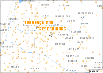 map of Tres Esquinas