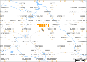 map of Třešně