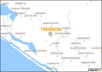 Tres Picos Mexico Map Tres Picos (Mexico) map   nona.net