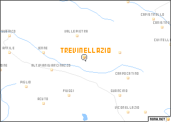 map of Trevi nel Lazio