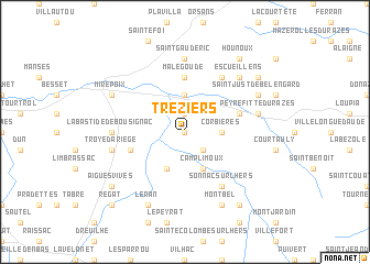 map of Tréziers