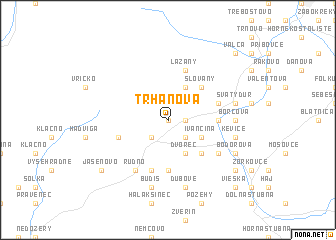 map of Trhanová