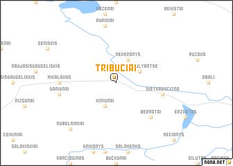 map of Tribučiai