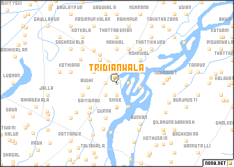 map of Tridiānwāla