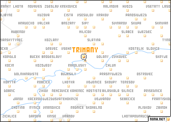 map of Třímany