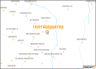 map of Trinta de Quatro