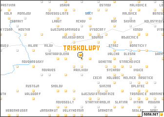 map of Třískolupy