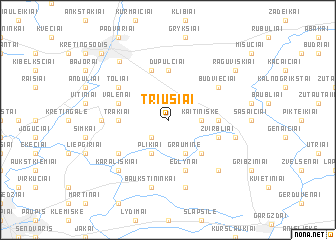 map of Triušiai