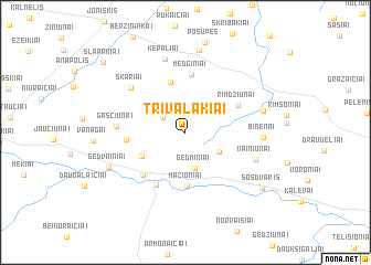 map of Trivalakiai