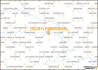 map of Trizay-lès-Bonneval