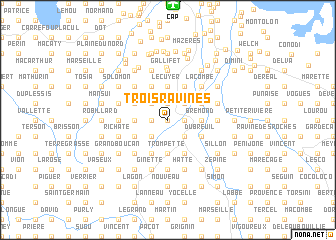 map of Trois Ravines