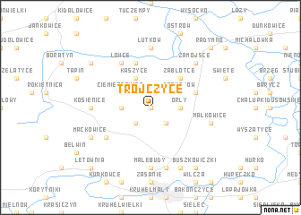 map of Trójczyce