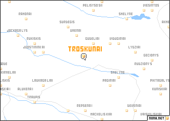 map of Troškūnai