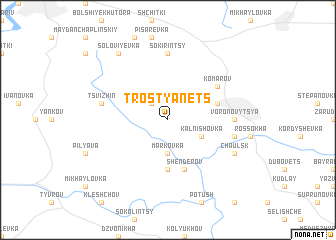 map of Trostyanetsʼ