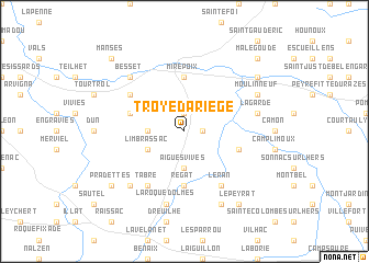 map of Troye-dʼAriège