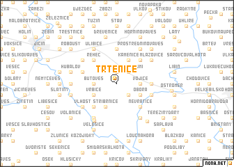 map of Třtěnice