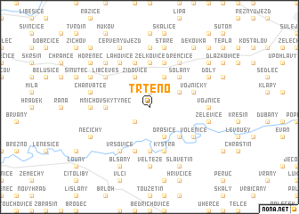map of Třtěno