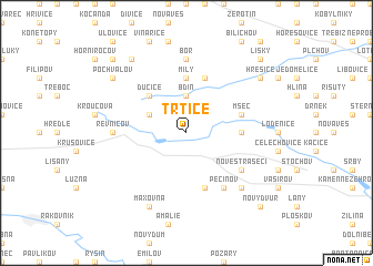 map of Třtice