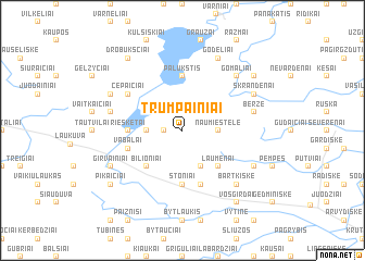 map of Trumpainiai