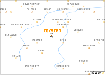 map of Trystenʼ