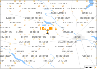 map of Trzciane