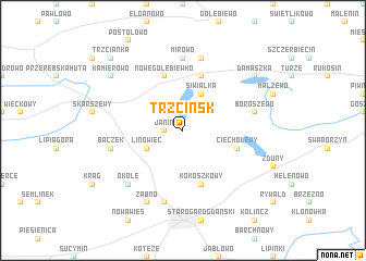 map of Trzcińsk