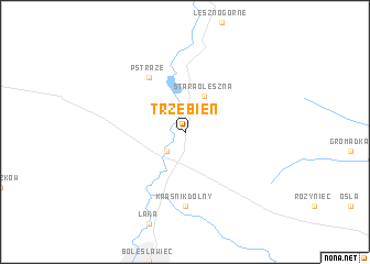 map of Trzebień