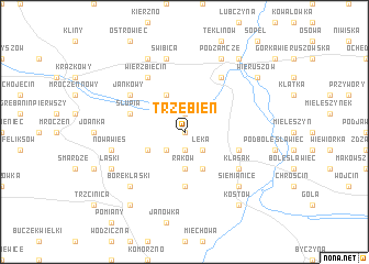 map of Trzebień