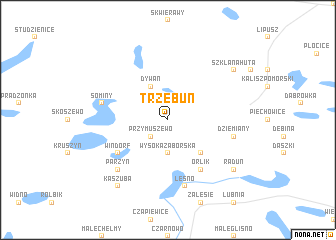 map of Trzebuń