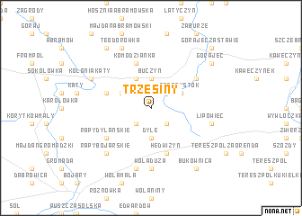 map of Trzęsiny