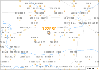 map of Trześń