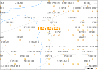 map of Trzyrzecze