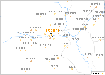 map of Tsákoi