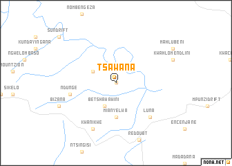 map of Tsawana