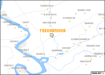 map of Tsekhanivka