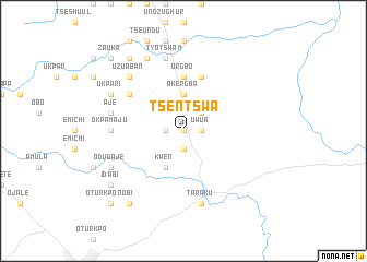map of Tsentswa